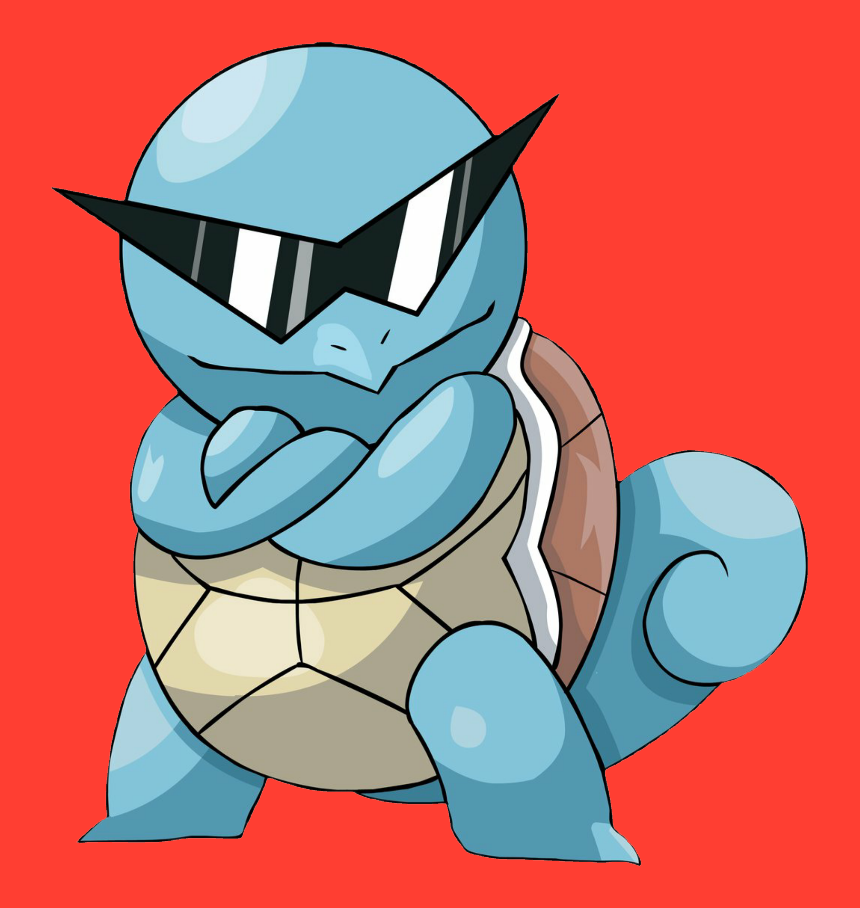 Squirtle looking cool in his shades.